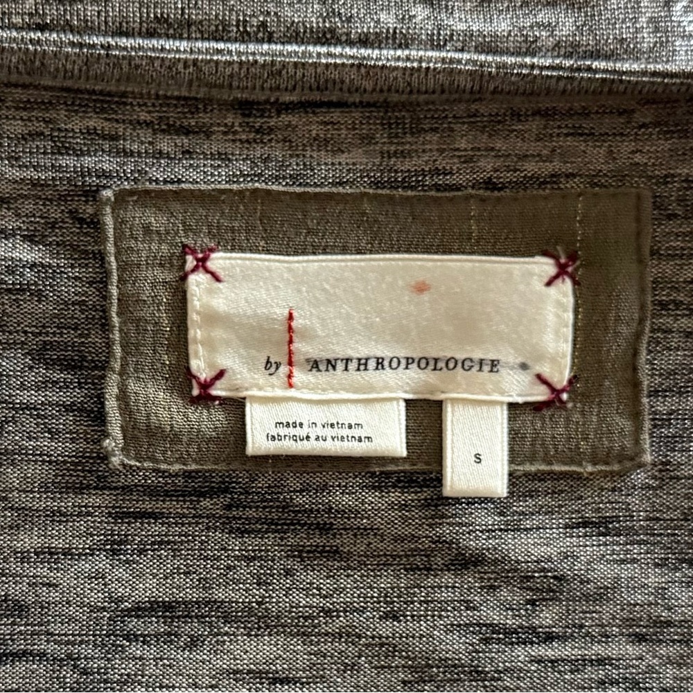 Anthropologie Silver Wrap Blouse - Picture 7 of 8